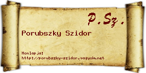 Porubszky Szidor névjegykártya